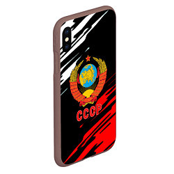 Чехол iPhone XS Max матовый СССР краски текстура, цвет: 3D-коричневый — фото 2