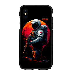 Чехол iPhone XS Max матовый Космический воин, цвет: 3D-черный