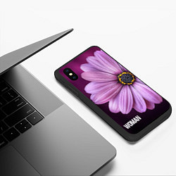 Чехол iPhone XS Max матовый Фиолетовый цветок - WOMAN, цвет: 3D-черный — фото 2