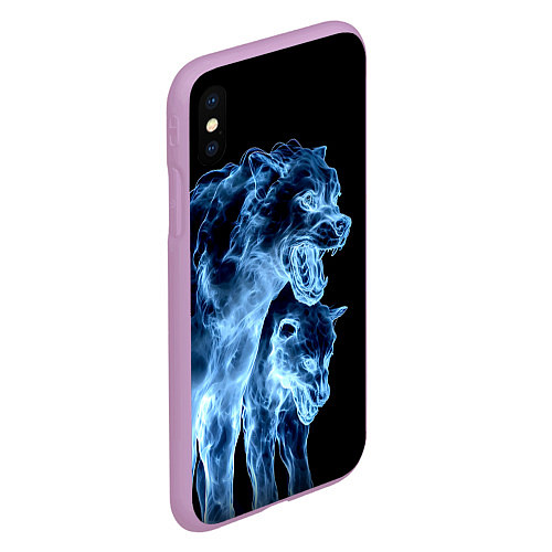 Чехол iPhone XS Max матовый Волки призраки / 3D-Сиреневый – фото 2