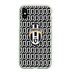 Чехол iPhone XS Max матовый Juventus pattern fc, цвет: 3D-салатовый