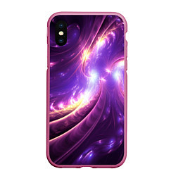 Чехол iPhone XS Max матовый Фиолетовый фрактал