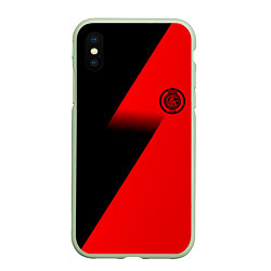 Чехол iPhone XS Max матовый Inter geometry red sport, цвет: 3D-салатовый