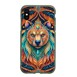 Чехол iPhone XS Max матовый Медведь шаман тотемное животное
