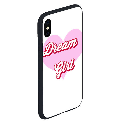 Чехол iPhone XS Max матовый Девушка-мечта и розовое сердце / 3D-Черный – фото 2