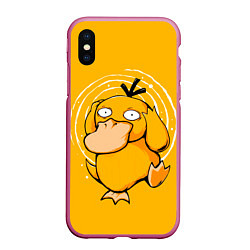 Чехол iPhone XS Max матовый Псидак желтая утка покемон