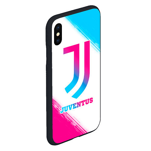 Чехол iPhone XS Max матовый Juventus neon gradient style / 3D-Черный – фото 2