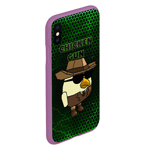 Чехол iPhone XS Max матовый Chicken gun green / 3D-Фиолетовый – фото 2