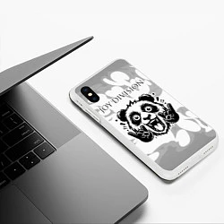 Чехол iPhone XS Max матовый Joy Division рок панда на светлом фоне, цвет: 3D-белый — фото 2