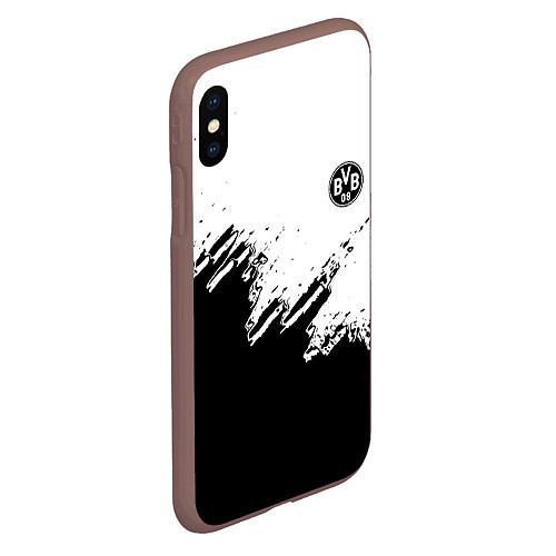 Чехол iPhone XS Max матовый Borussia sport краски / 3D-Коричневый – фото 2