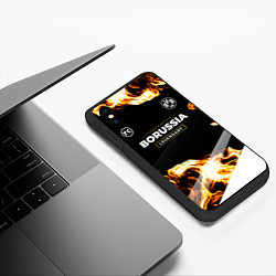 Чехол iPhone XS Max матовый Borussia legendary sport fire, цвет: 3D-черный — фото 2