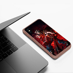 Чехол iPhone XS Max матовый Аста из Черного клевера, цвет: 3D-коричневый — фото 2