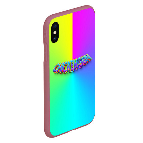 Чехол iPhone XS Max матовый Палитра чикен ган / 3D-Малиновый – фото 2