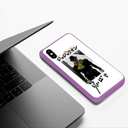 Чехол iPhone XS Max матовый JoJo Wonder of U, цвет: 3D-фиолетовый — фото 2