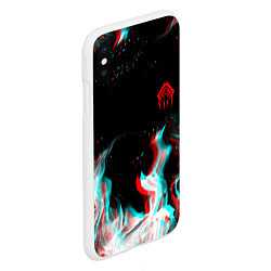 Чехол iPhone XS Max матовый Warframe огонь глитч, цвет: 3D-белый — фото 2