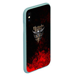 Чехол iPhone XS Max матовый Baldurs Gate краски текстура, цвет: 3D-мятный — фото 2