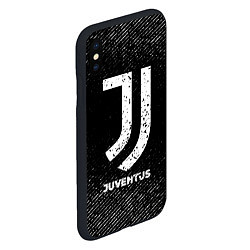 Чехол iPhone XS Max матовый Juventus с потертостями на темном фоне, цвет: 3D-черный — фото 2