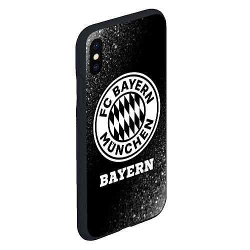 Чехол iPhone XS Max матовый Bayern sport на темном фоне / 3D-Черный – фото 2