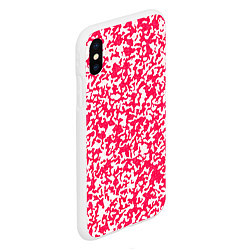 Чехол iPhone XS Max матовый Пятнистый бело-розовый, цвет: 3D-белый — фото 2