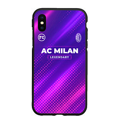 Чехол iPhone XS Max матовый AC Milan legendary sport grunge, цвет: 3D-черный