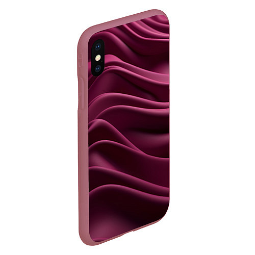 Чехол iPhone XS Max матовый Шелк бургунди / 3D-Малиновый – фото 2