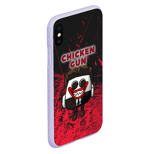 Чехол iPhone XS Max матовый Chicken gun clown / 3D-Светло-сиреневый – фото 2