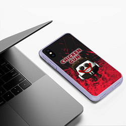 Чехол iPhone XS Max матовый Chicken gun clown, цвет: 3D-светло-сиреневый — фото 2