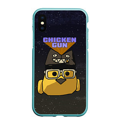 Чехол iPhone XS Max матовый Chicken gun space