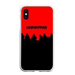 Чехол iPhone XS Max матовый Linkin park rock team, цвет: 3D-белый