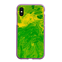 Чехол iPhone XS Max матовый Зеленые подтеки