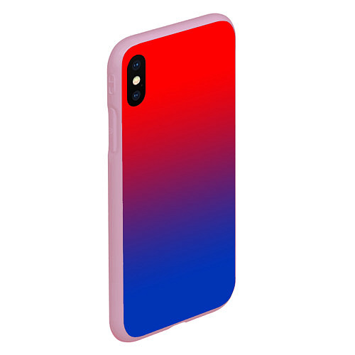 Чехол iPhone XS Max матовый Красный и синий градиент / 3D-Розовый – фото 2