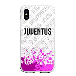 Чехол iPhone XS Max матовый Juventus pro football посередине, цвет: 3D-белый