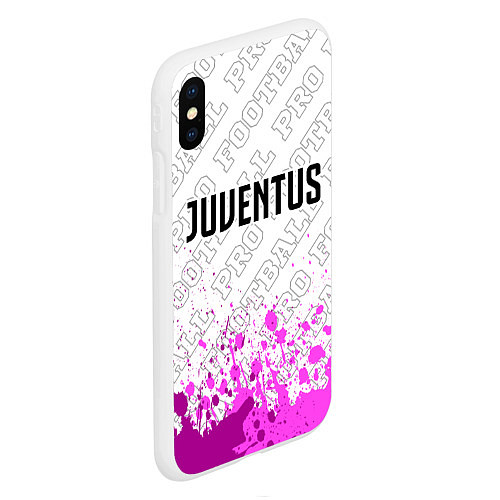 Чехол iPhone XS Max матовый Juventus pro football посередине / 3D-Белый – фото 2