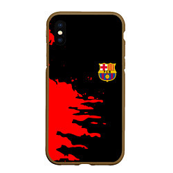 Чехол iPhone XS Max матовый Barcelona краски спорт, цвет: 3D-коричневый