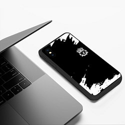 Чехол iPhone XS Max матовый Ливерпуль краски, цвет: 3D-черный — фото 2
