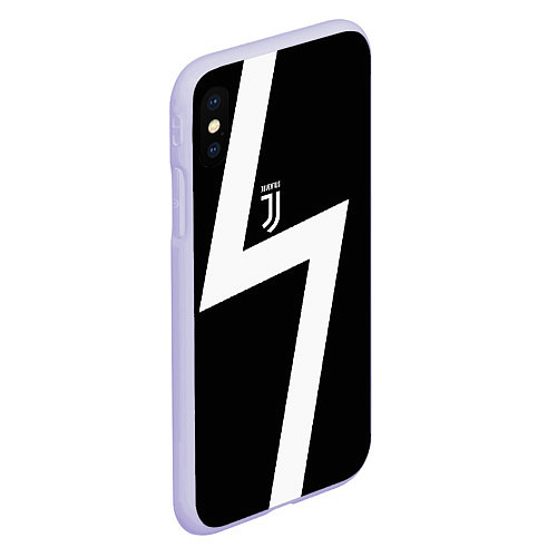 Чехол iPhone XS Max матовый Ювентус спорт геометрия / 3D-Светло-сиреневый – фото 2