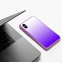 Чехол iPhone XS Max матовый Бело-сиренево-синий градиент, цвет: 3D-фиолетовый — фото 2