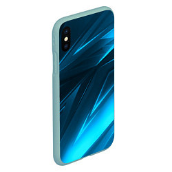 Чехол iPhone XS Max матовый Geometry stripes neon color, цвет: 3D-мятный — фото 2