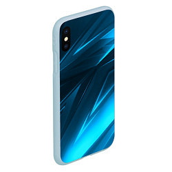 Чехол iPhone XS Max матовый Geometry stripes neon color, цвет: 3D-голубой — фото 2