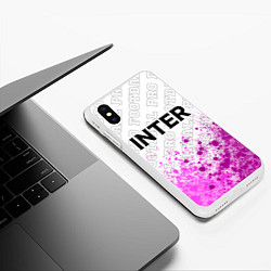 Чехол iPhone XS Max матовый Inter pro football посередине, цвет: 3D-белый — фото 2