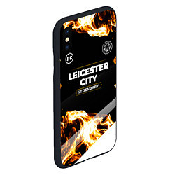 Чехол iPhone XS Max матовый Leicester City legendary sport fire, цвет: 3D-черный — фото 2