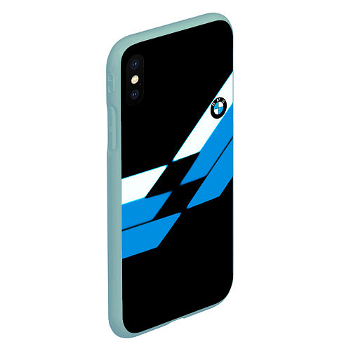 Чехол iPhone XS Max матовый BMW sport geometry blu / 3D-Мятный – фото 2