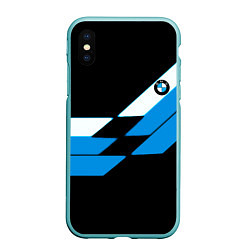 Чехол iPhone XS Max матовый BMW sport geometry blu