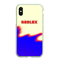 Чехол iPhone XS Max матовый Roblox краски текстура game, цвет: 3D-салатовый