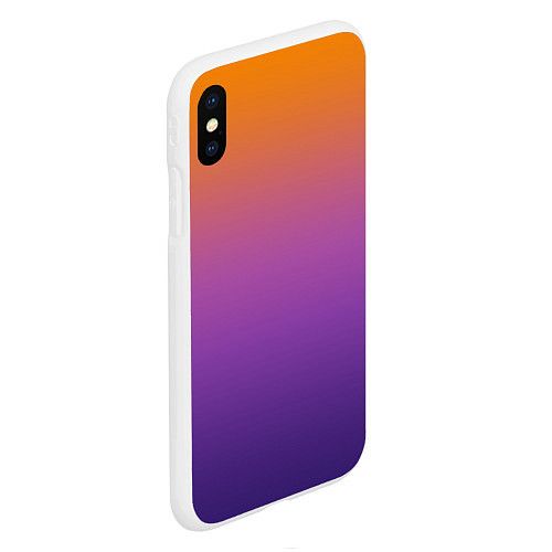 Чехол iPhone XS Max матовый Градиент оранжево-фиолетовый / 3D-Белый – фото 2