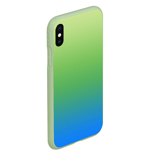 Чехол iPhone XS Max матовый Градиент зелёно-голубой / 3D-Салатовый – фото 2