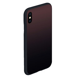 Чехол iPhone XS Max матовый Градиент тёмный бордовый, цвет: 3D-черный — фото 2