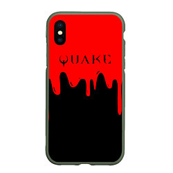 Чехол iPhone XS Max матовый Quake краски текстура шутер, цвет: 3D-темно-зеленый