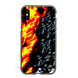 Чехол iPhone XS Max матовый Текстура огня и воды