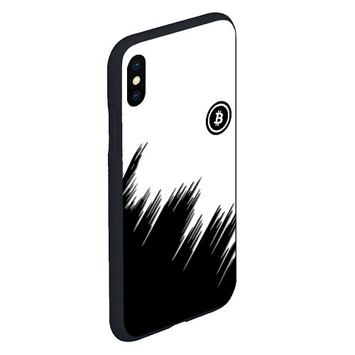 Чехол iPhone XS Max матовый Биткоин текстура крипта / 3D-Черный – фото 2